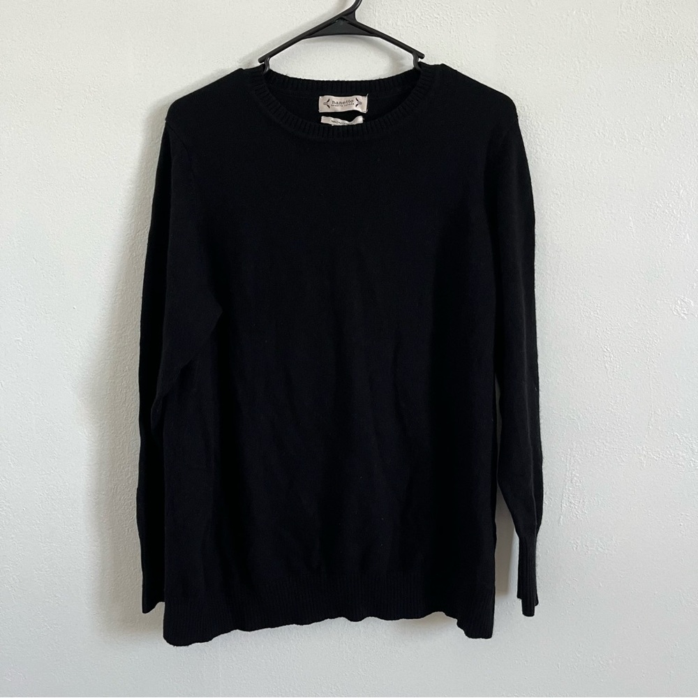 Nanette Lepore Black Crewneck Cashmere Sweater
